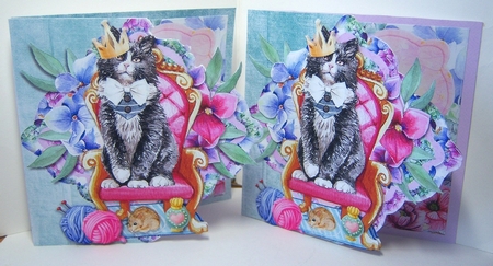 The Cats Whiskers 4 We are Not Amused! 6x6 Cards by Katie Silver