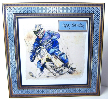 Motor cross biking 7x7 card by Katie Silver