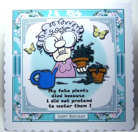 Grumpy Gertrude - Fake Plants Mini Card Kit by Katie Silver