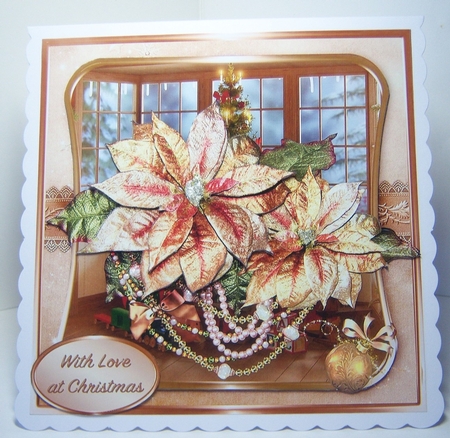 Golden Christmas - Decoupage Card Mini Kit by Katie Silver