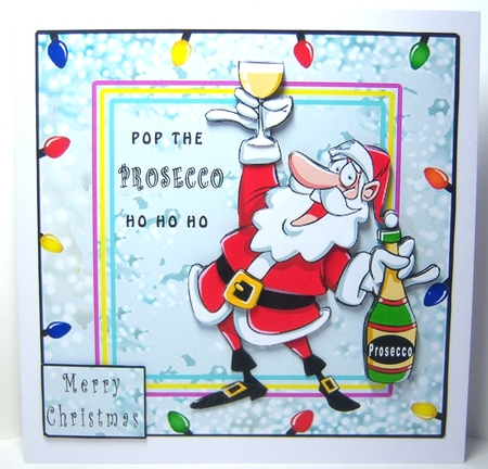 Pop The Prosecco Ho Ho Ho - Decoupage by Katie Silver