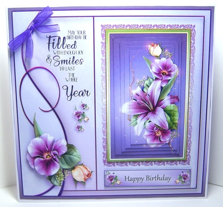 Lilac Lily and Petunias Pyramage by Katie Silver