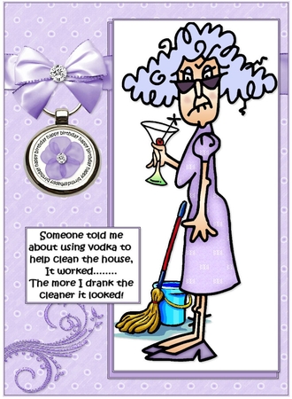 Stella Has Help with Housework Quick Card by Katie Silver