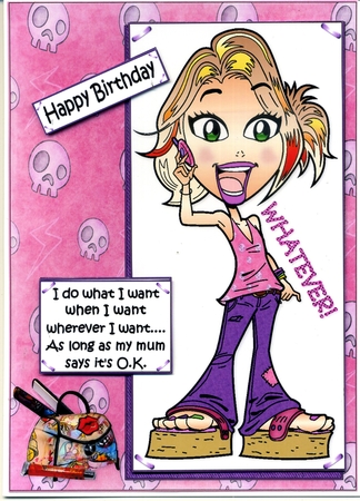 Teen Diva Does What She Wants Quick Card by Katie Silver