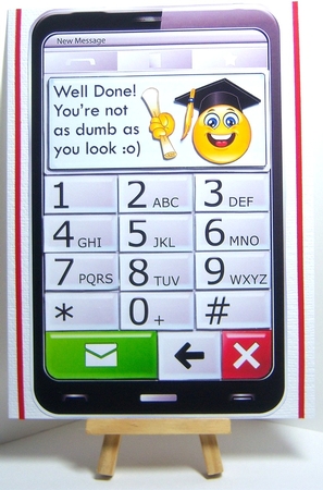 Mobile Phone Humorous Graduation Quick Card by Katie Silver