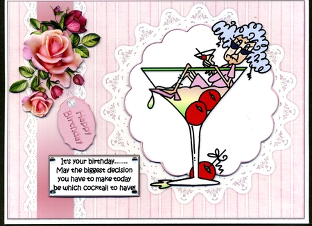 Stella and Her Cocktails Quick Card by Katie Silver