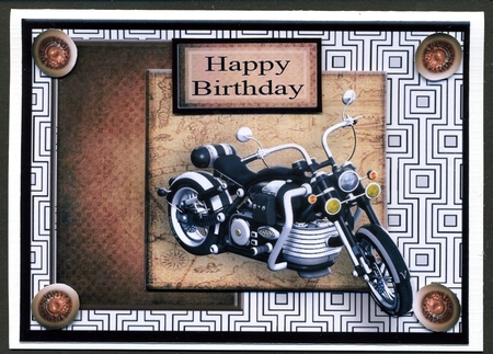 All Occasion Motor Bike Card Topper by Katie Silver