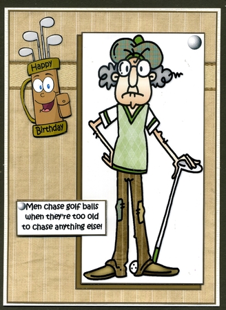 Gus Chases Golf Balls Quick Card by Katie Silver