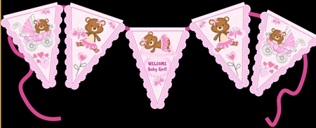 Banner Greetings Card Kit - New Baby Girl by Katie Silver