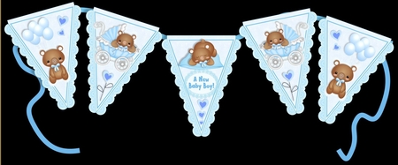 Banner Greetings Card Kit - New Baby Boy by Katie Silver