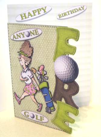 Golfing Lady Over the Edge by Katie Silver