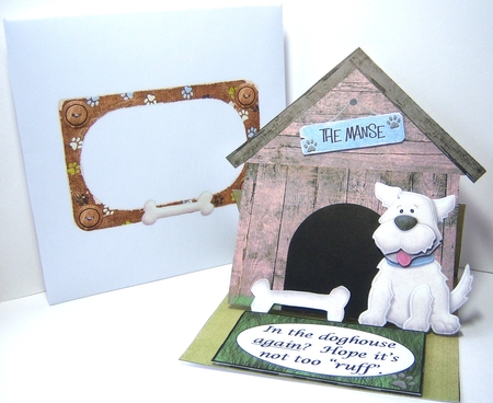 In the Dog House Easel Card and Envelope by Katie Silver