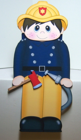 3D on the Shelf Card Kit - Firefighter Fireman Frank by Katie Silver