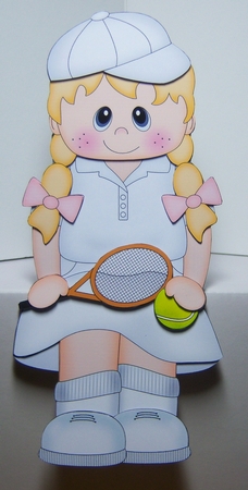 3D on the Shelf Card Kit - Little Tennis Girl Lexi by Katie Silver