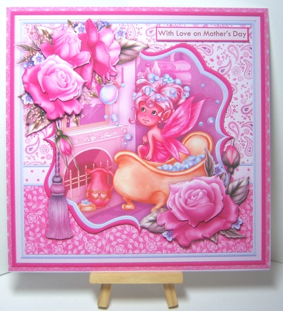 Pamper Yourself Bubble Bath Female 8x8 Mini Kit & Decoupage by Katie Silver