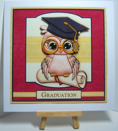 Graduation Owl Card Topper & Decoupage by Katie Silver