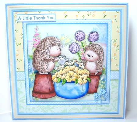 Gardening Hedgies 8x8 Hedgehog Mini Kit & Decoupage by Katie Silver