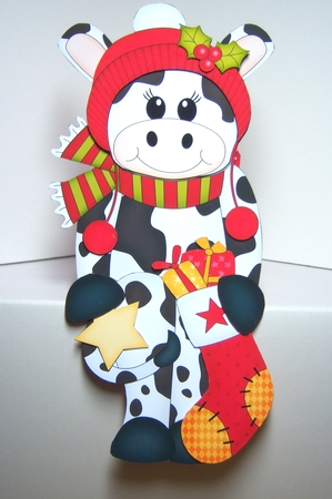 3D on the Shelf Card Kit - Little Christmas Milly Moo Cow by Katie Silver