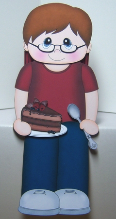 3D on the Shelf Card Kit - Chocolate Cake Teen Calvin by Katie Silver