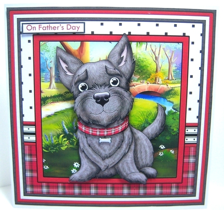 Scottie Dog Have a Woofly Day 8x8 Decoupage Mini Kit by Katie Silver