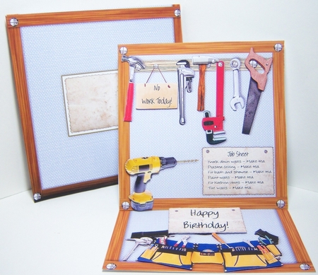 D.i.y. Tools for Men - Decoupage Easel Card Kit + Envelope by Katie Silver