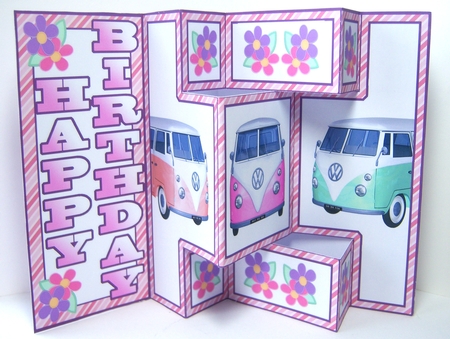Shutter Surprise Card - Vw Dormobile (pink) by Katie Silver