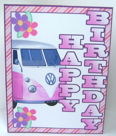 Shutter Surprise Card - Vw Dormobile (pink) by Katie Silver