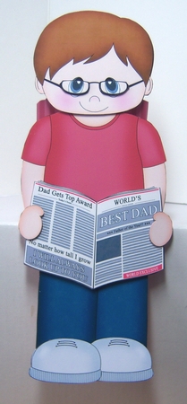 3D On the Shelf Card Kit - Zachary The Worlds Best Dad Reads the Paper by Katie Silver