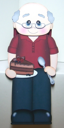 3D On the Shelf Card Kit - Old Man Carlton enjoys his Chocolate Cake by Katie Silver