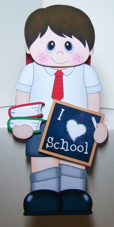 3D On the Shelf Card Kit - Little Boy Troy Loves School by Katie Silver