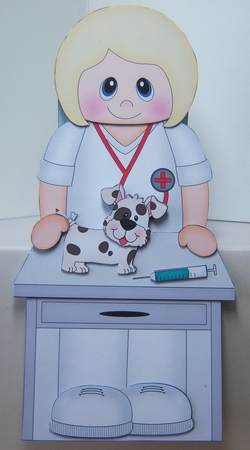3D On the Shelf Card Kit - Little Vet Lizabeth by Katie Silver