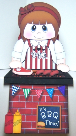 3D On the Shelf Card Kit - Its Barbecue Time with Little Teen Paulina by Katie Silver