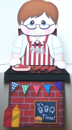 3D On the Shelf Card Kit - Its Barbecue Time with Little Teen Robby by Katie Silver