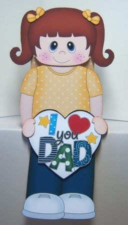 3D On the Shelf Card Kit - Eloise has a Heart for Dad to show that she Loves Him by Katie Silver