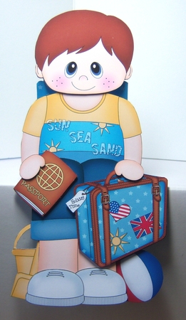 3D On the Shelf Card Kit - Little Jet Setter Stevie is off on Holiday by Katie Silver