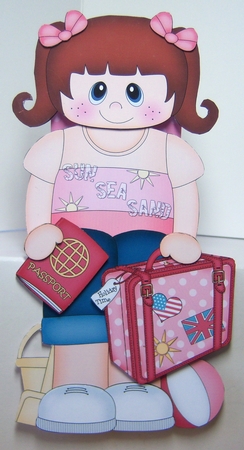 3D On the Shelf Card Kit - Little Jet Setter Fearne is off on Holiday by Katie Silver