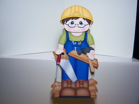  3D On the Shelf Card Kit - Little Hammer & Nail Carpenter Joiner Dwain by Katie Silver