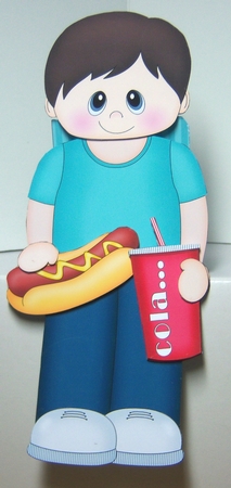 3D On the Shelf Card Kit - Its Take Away Night and Teenager Preston enjoys a Hot Dog & Cola by Katie Silver