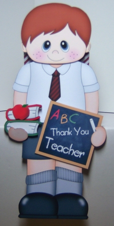 3D On the Shelf Card Kit - Little School Boy Brant says Thankyou to his Teacher by Katie Silver