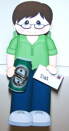 3D On the Shelf Card Kit - Dad Vernon is an Original Real Male with a Can of Beer by Katie Silver