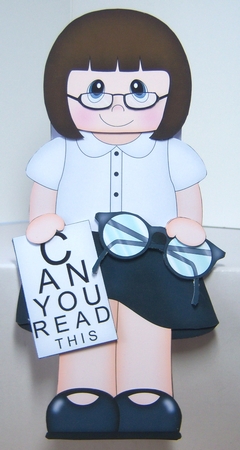 3D On the Shelf Card Kit - Little EyeZone Optician or Optical Assistant Jaclyn by Katie Silver