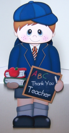 3D On the Shelf Card Kit - Little School Boy Jerald says Thank You to his Teacher by Katie Silver