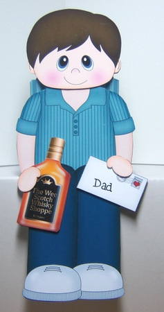 3D On the Shelf Card Kit - Dad Dorian is a Great Guy with a Bottle of Whisky by Katie Silver