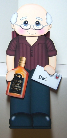3D On the Shelf Card Kit - Dad Edward is a Great Guy with a Bottle of Whisky by Katie Silver
