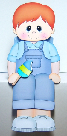 3D On the Shelf Card Kit - Cute Little Toddler Erick enjoys his Ice Lolly by Katie Silver