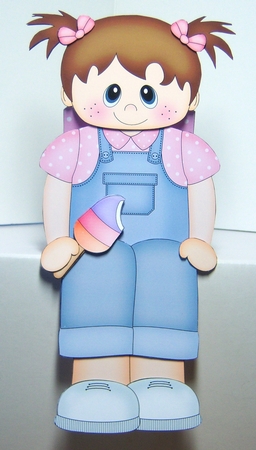 3D On the Shelf Card Kit - Cute Little Toddler Silva enjoys her Ice Lolly by Katie Silver