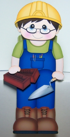 3D On the Shelf Card Kit - Little Workman Bricklayer Milton by Katie Silver