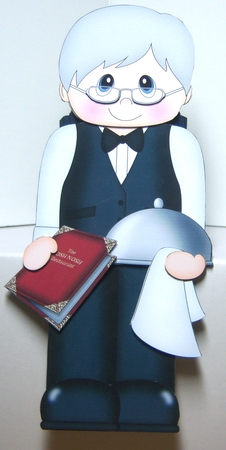 3D On the Shelf Card Kit - Posh Nosh Head Waiter Neville by Katie Silver