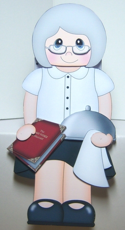 3D On the Shelf Card Kit - Posh Nosh Head Waitress Gladis by Katie Silver