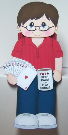 3D On the Shelf Card Kit - Card Player Harlan enjoys a rubber of Bridge by Katie Silver